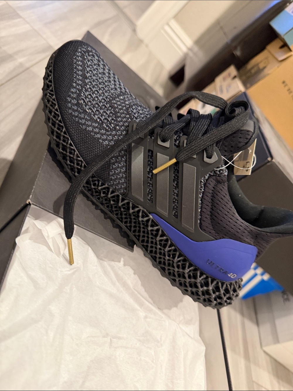 adidas Black and Purple ultra 4D Athletic Runner